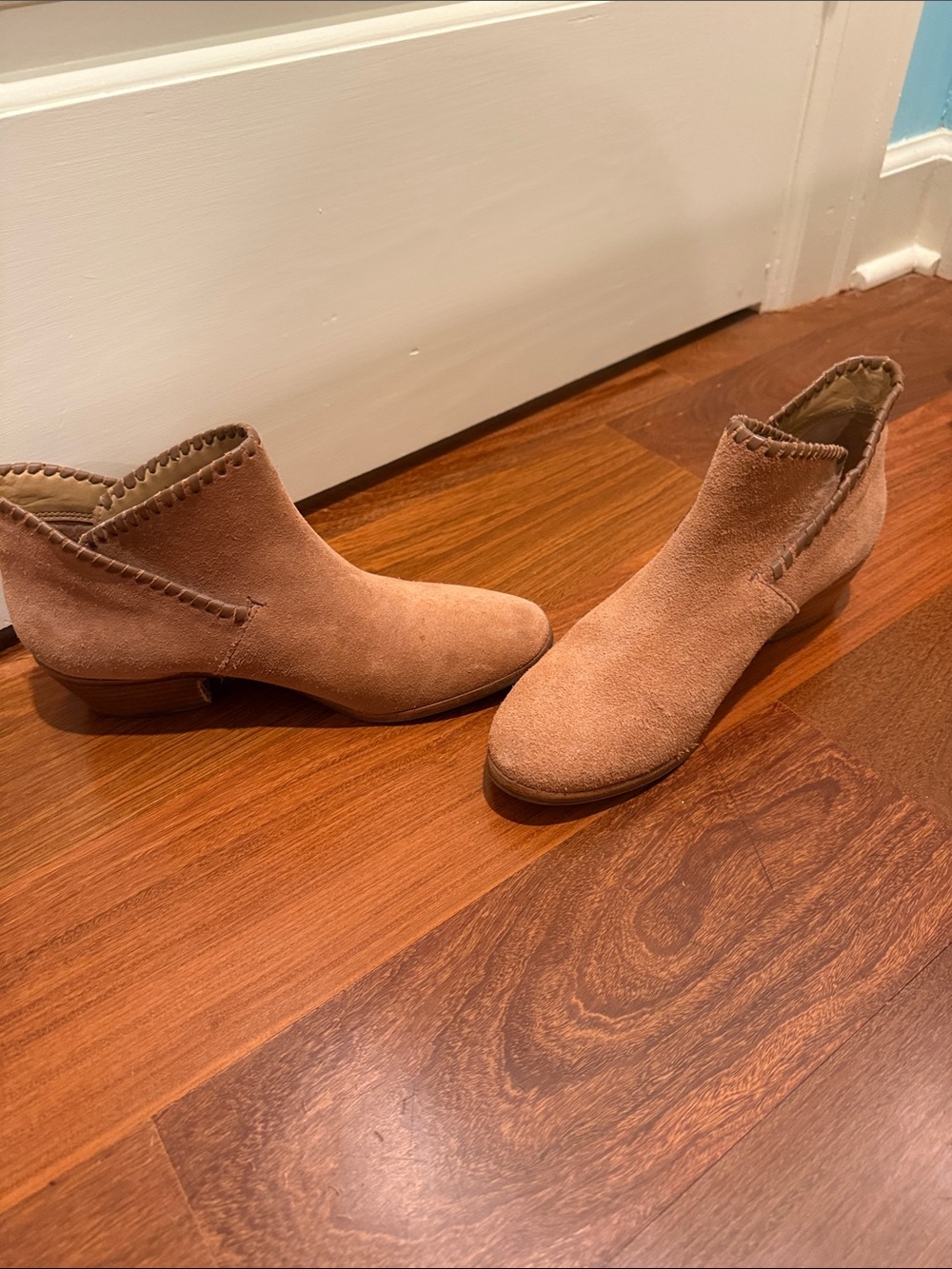 Jack Rogers Suede Ankle Booties in Taupe